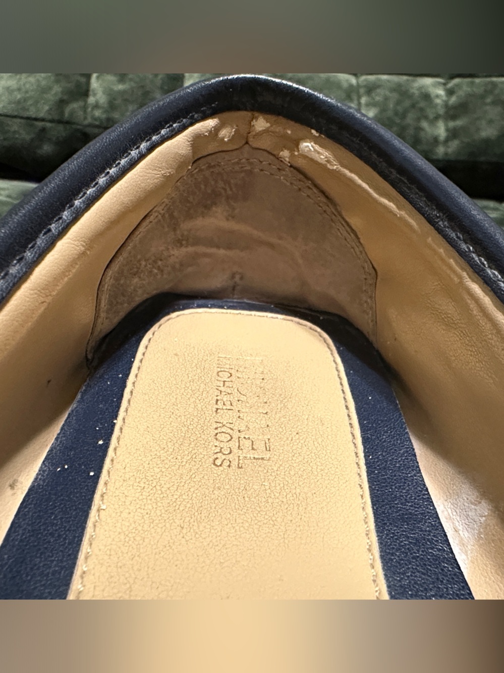 Michael Kors Navy & White MK Signature Logo Ballet Flats with Gold Hardware - Picture 13 of 16